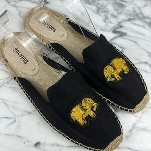 Soludos espadrille slides slip ons for women size 8 1/2 with golden elephant